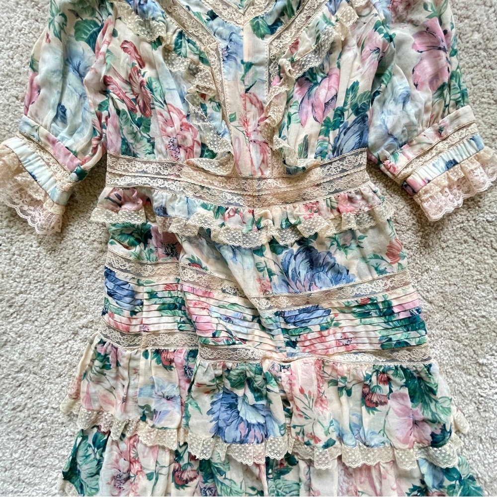 Zimmermann Multicolor Floral Midi Dress size 1 - Picture 10 of 13
